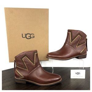 🆕 UGG Lars Brown Studded Leather Ankle Boots